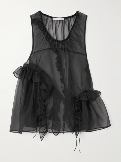 CECILIE BAHNSEN Orsalina Ruffled Silk-organza Top