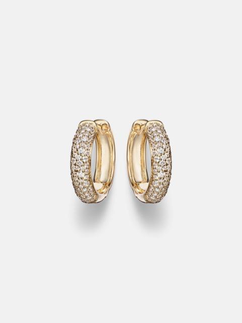 Keepsake 14kt gold huggie earrings with diamonds