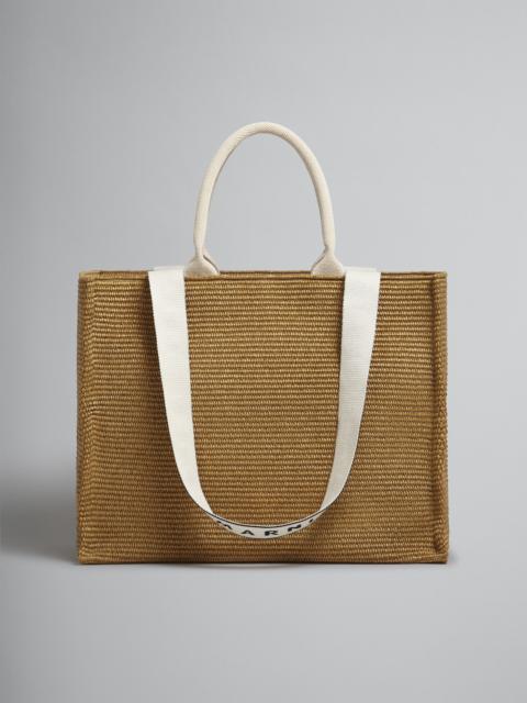 Marni BEY TOTE BAG IN BROWN RAFFIA