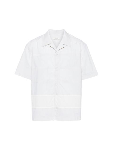 panelled cotton short-sleeve shirt