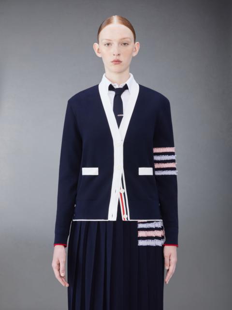 Thom Browne 4-Bar stripe V-neck cardigan