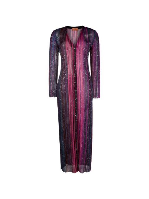 Missoni sequin-embellished striped maxi dress