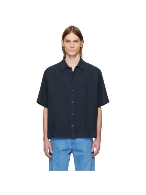 BOSS Navy Linen Shirt