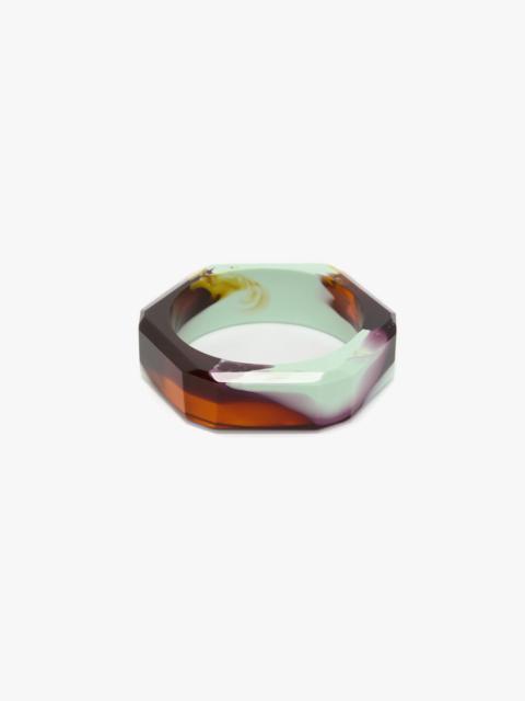 Victoria Beckham Resin Hexagonal Bangle In Light Blue-Honey