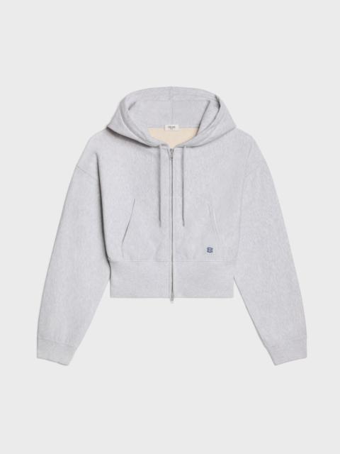 CELINE cropped zipped hoodie IN cotton fleece