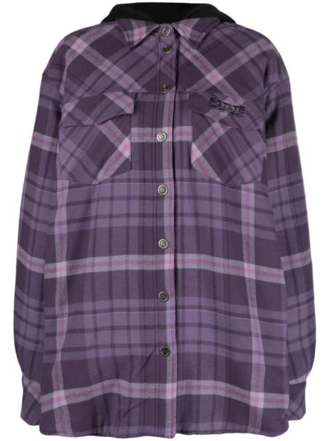 ROTATE hooded flannel shirt jacket