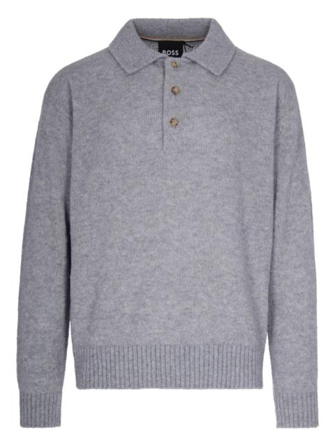BOSS buttoned silver sweater