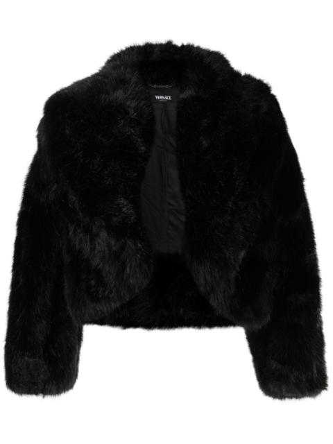VERSACE faux-fur hooded jacket