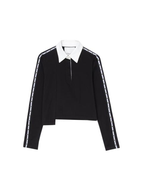 3.1 Phillip Lim panelled eyelet-detail polo top
