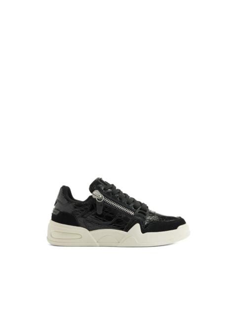 Giuseppe Zanotti crocodile print zip trainers
