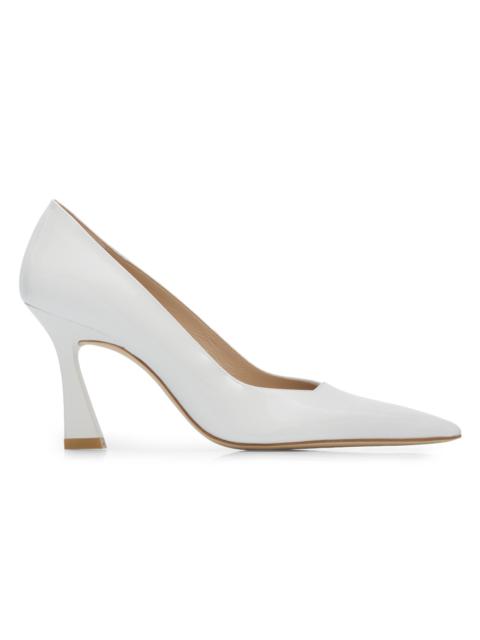 Stuart Weitzman Women's Vinnie 85MM Patent Leather Pumps - White Patent