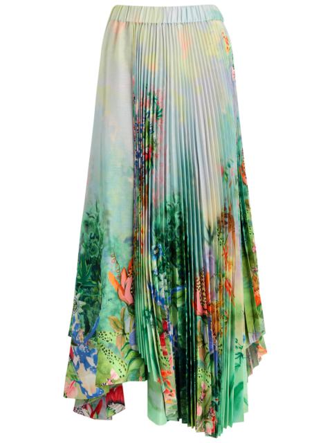 ALÉMAIS Mirage printed pleated maxi skirt