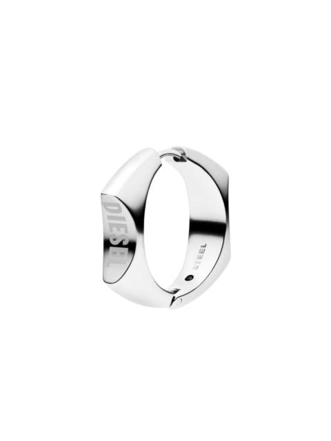 Diesel steel logo hoop earrings