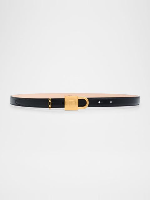 Balmain Sync Narrow Leather Belt