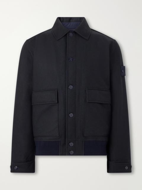 Stone Island STONE ISLAND GHOST Padded Wool and Nylon-Blend Flannel Bomber Jacket