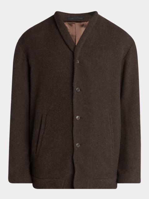 GIORGIO ARMANI Men's Slant-Pocket Cashmere and Wool Cardigan
