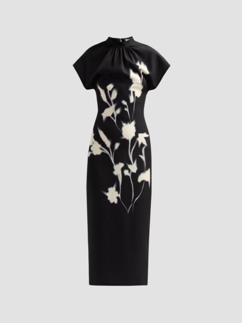 LELA ROSE Women's Stella Floral Crepe Midi-Dress - Black