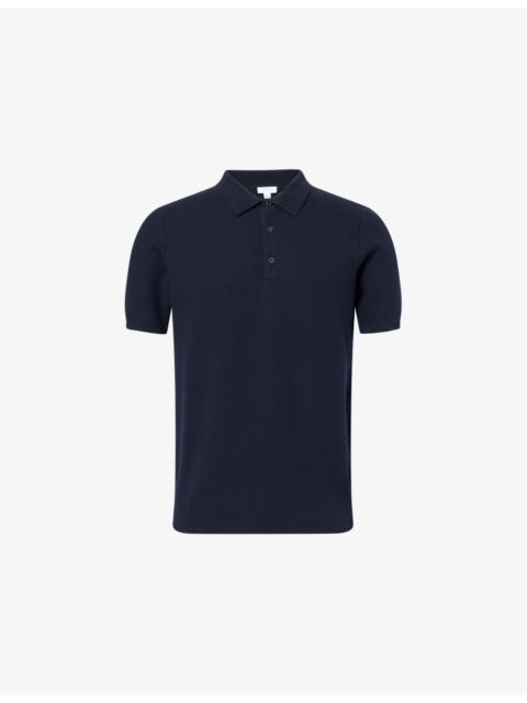 Sunspel Textured Short-Sleeves Cotton-Knit Polo Shirt
