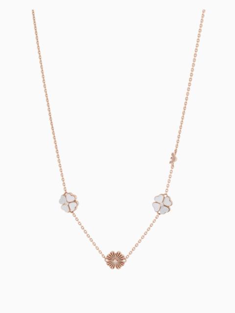 EMPORIO ARMANI MOTHER OF PEARL CLOVER NECKLACE