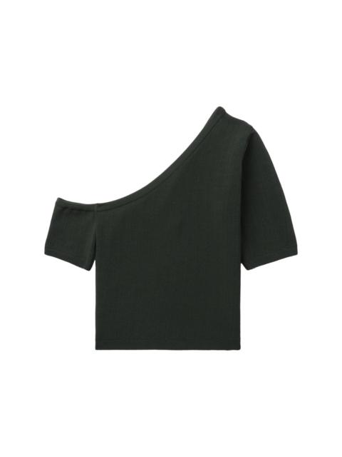 ribbed-knit one-shoulder top