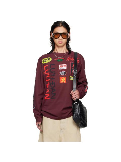 LU'U DAN Burgundy Oversized Long Sleeve T-shirt