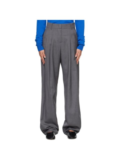 The Frankie Shop Gray Gelso Pleated Trousers