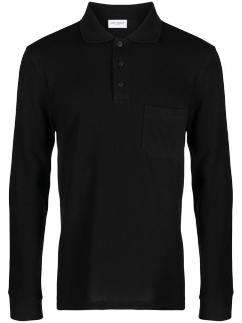 SAINT LAURENT logo-embroidered polo shirt