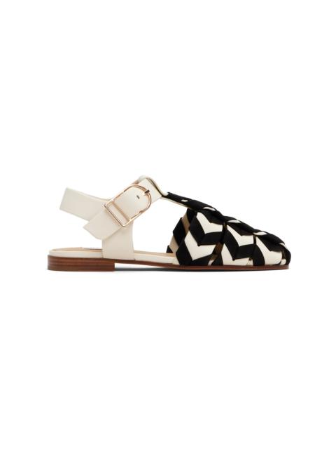 GABRIELA HEARST Black & Off-White Willow Sandals
