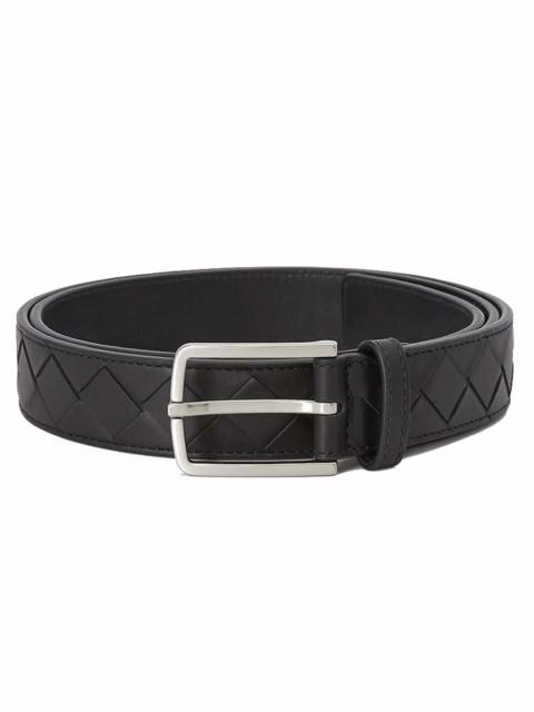 Bottega Veneta Bottega Veneta Intrecciato Leather 1IN Belt Black