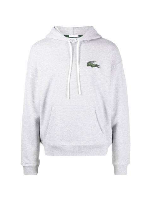 LACOSTE logo-patch long-sleeve hoodie