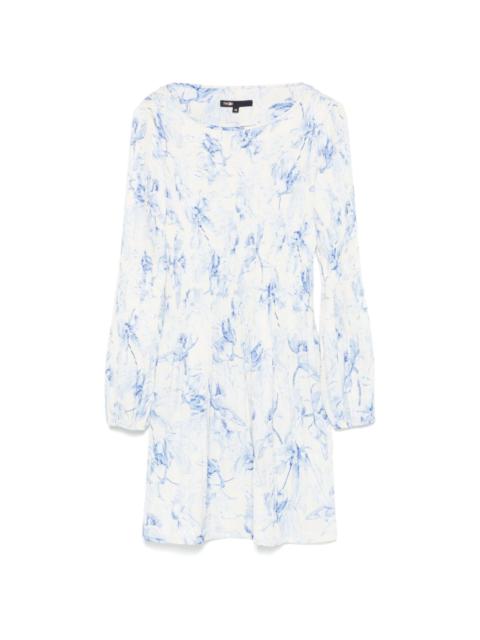 maje plissé-detailed mini dress