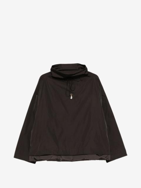 Carven pearl-pendant funnel-neck raincoat
