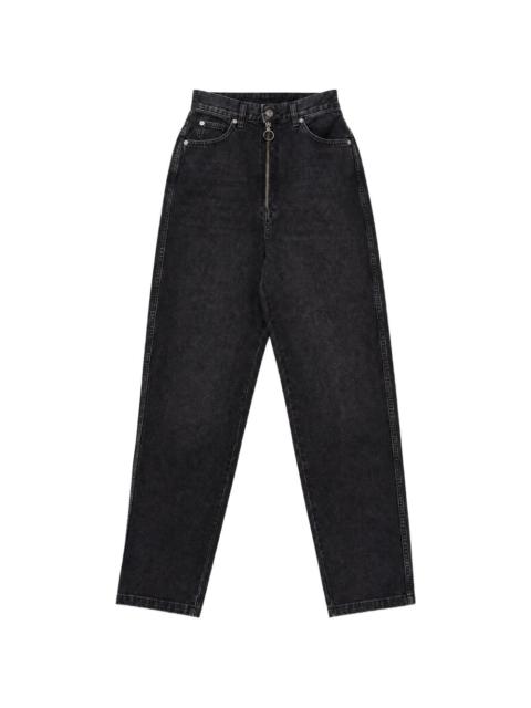 FRAME exposed-zip faded jeans
