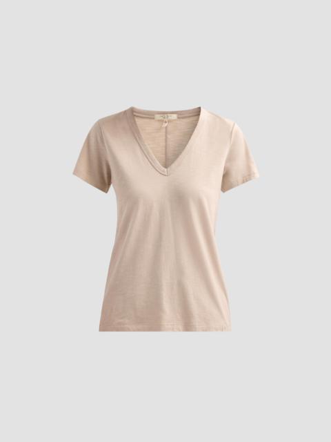 rag & bone Women's The Slub Vee V-Neck T-Shirt - Soft Beige