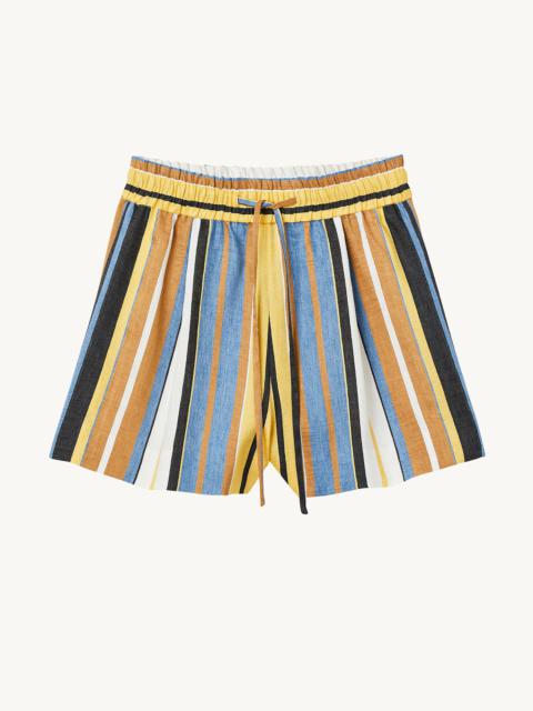 Sandro Striped linen shorts