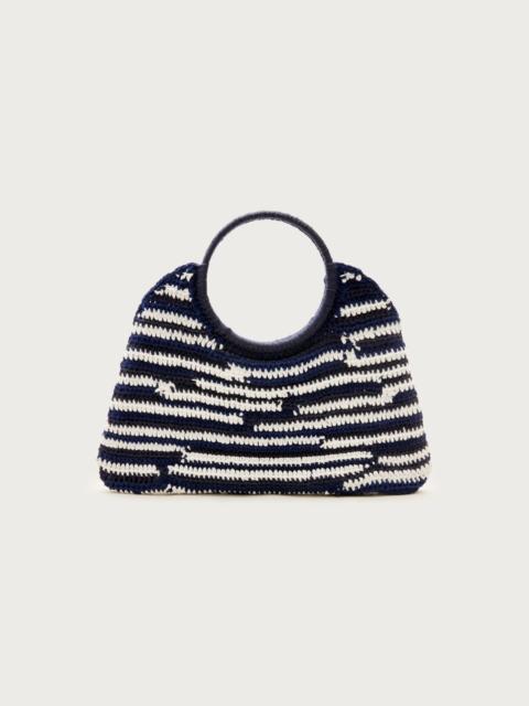J.CREW Handcrocheted top-handle bag in stripe