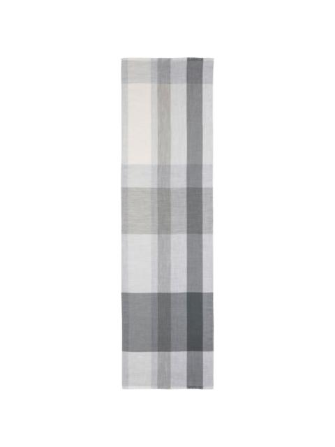 Johnstons of Elgin checked fringe-edge scarf