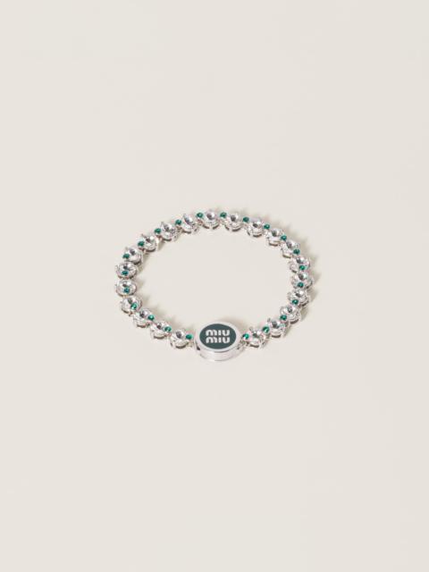 Miu Miu Metal bracelet with crystals