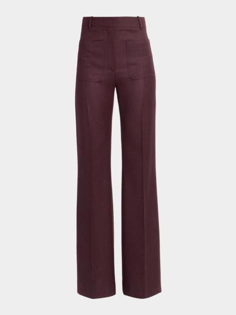 Victoria Beckham Alina Front-Pocket Straight-Leg Trousers