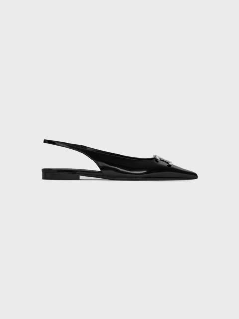 CELINE CELINE ALMA TRIOMPHE FLAT SLINGBACK in GLOSSY CALFSKIN