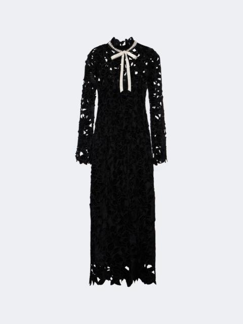 SIMKHAI Thiora velvet guipure lace midi dress
