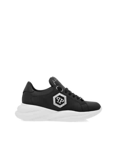 PHILIPP PLEIN crystal-embellished leather sneakers