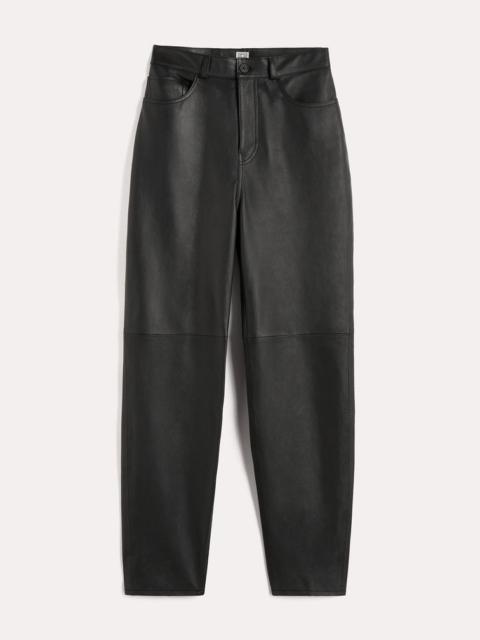 Totême Tapered leather trousers black