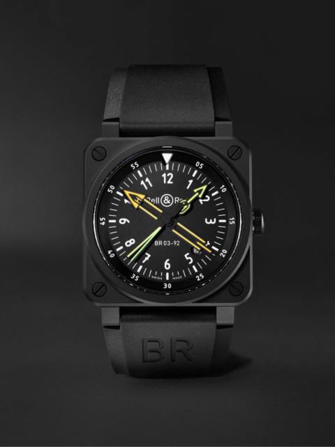 Bell & Ross BR 03-92 Radiocompass Limited Edition Automatic 42mm Ceramic and Rubber Watch, Ref. No. BR0392-RCO-C