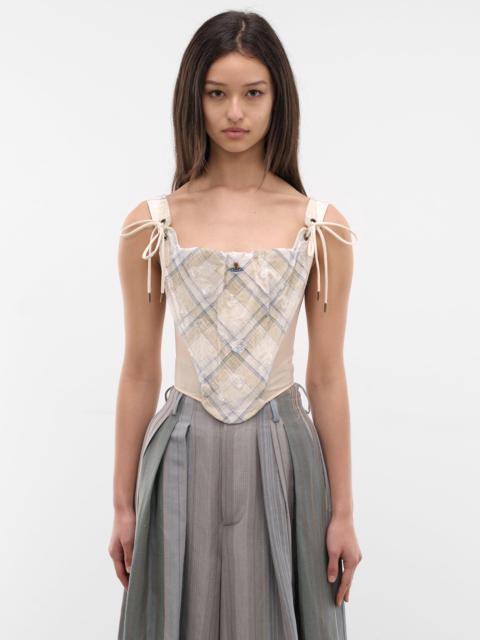 Vivienne Westwood Ecru Linen Tartan Corset