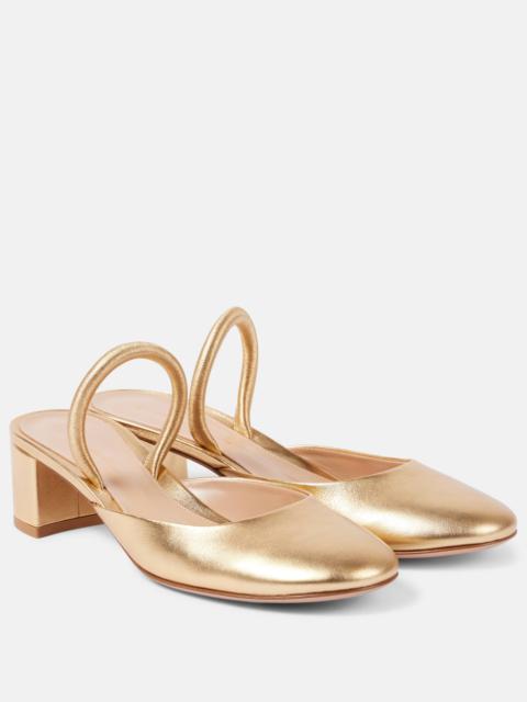 Gianvito Rossi Tivoli 45 metallic leather mules