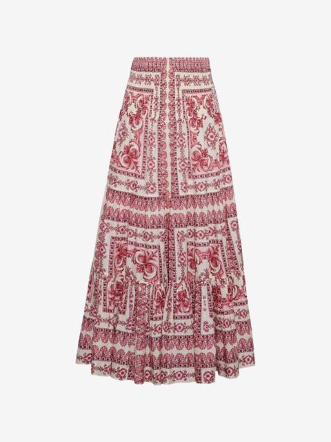 Cara Cara Emilia Hudson Scarf Egret tiered skirt