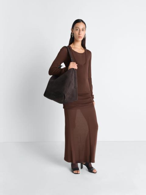 Lemaire BELTED HOBO BAG IN SUEDE LEATHER