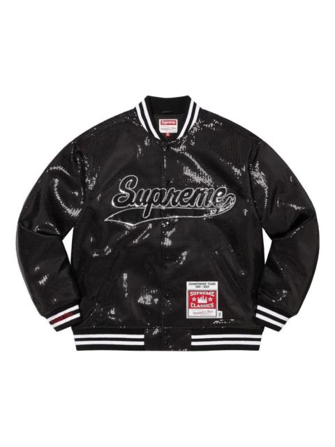 Supreme x Mitchell & Ness Sequin Varsity Jacket 'Black White' SUP-SS23-034