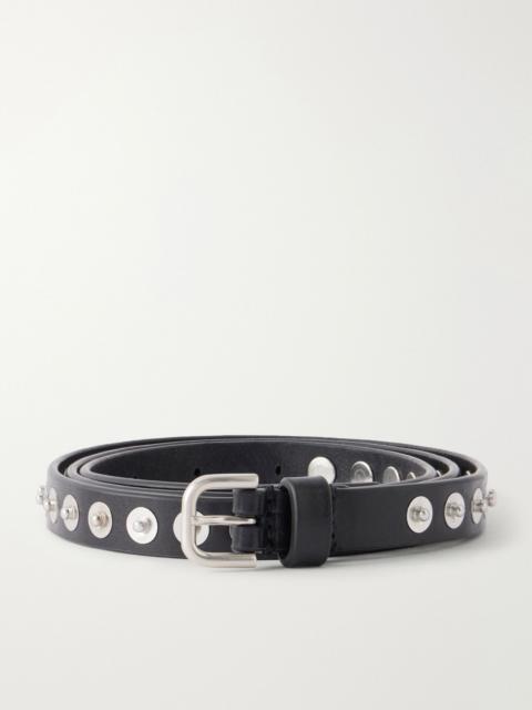 Dries Van Noten 2cm Studded Leather Belt Black